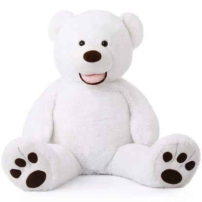 MorisMos Smile Giant Teddy Bear, 51inch Large Stuffed Bears with Big Footprints, Big Stuffed Animals Cuddly Plush Gifts for Girlfriends, Boyfriend, Dark Brown