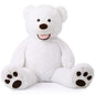 MorisMos Smile Giant Teddy Bear, 51inch Large Stuffed Bears with Big Footprints, Big Stuffed Animals Cuddly Plush Gifts for Girlfriends, Boyfriend, Dark Brown