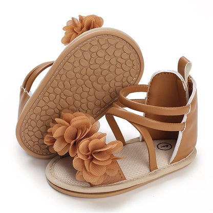 COSANKIM Baby Girl Sandals Rubber Sole Summer Outdoor Infant First Walker Crib Dress Shoes Baby Sandals