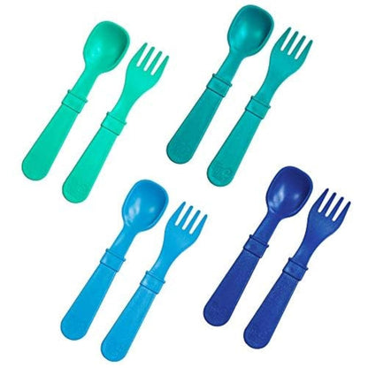 Re-Play Toddler Forks and Spoons Set - 4x4 Utensils Set for Kids - Dishwasher and Microwave Safe - Made in USA - Pack of 8-5.8" x 1.2" x 0.2" - Princess