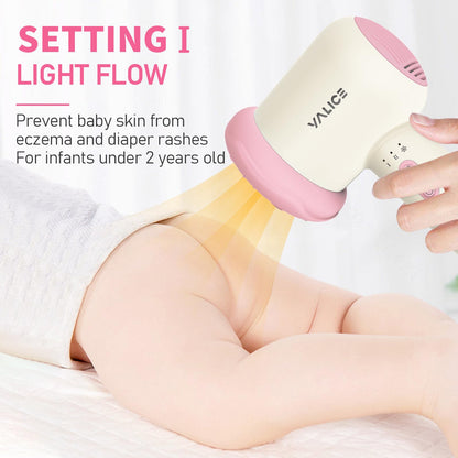 Cordless Baby Hair Dryer for Infant, Low Heat Gentle Air Rechargeable Small Hair Blow Dryer for Baby Butt Skin with 3 Speed Settings, 0-3 Years Using (Khaki)