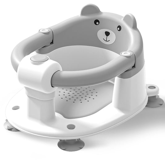 Baby Bath Seat for Babies 6 Months & Up, Toddler Bath Seats for Babies Sitting Up, Non-Slip Infant Bath Tub Chair with 4 Suction Cups & Soft Cushion for Shower, Compact Toddler Bathtub Seat, Pink