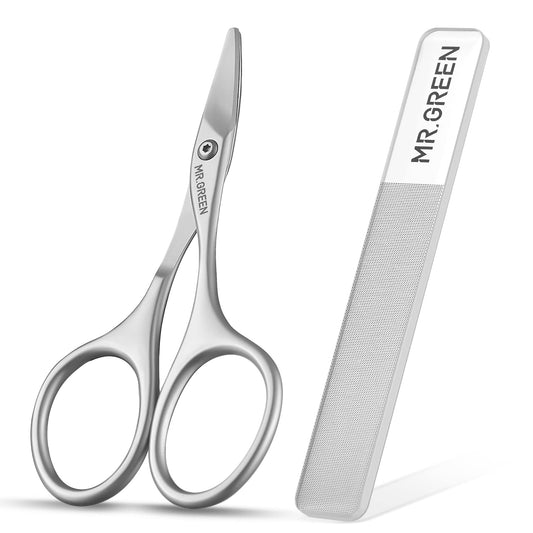 MR.GREEN Baby Nail Scissors Safety Nail Care Clippers Cutter Newborn Baby Convenient Nail Grooming Manicure Tool (Nail Scissors+Glass File)