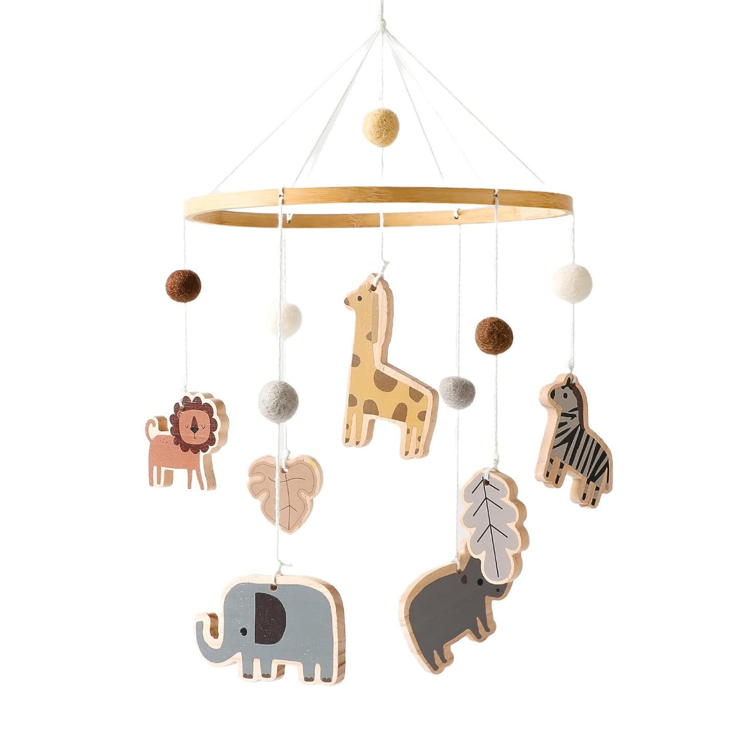 Wooden Crib Mobile Arm | Baby Crib Mobile Arm Wooden Holder | Rotatable Adjustable Anti Slip Attachment Clamp for Sturdy Mobile Hanger (Curved Arm)