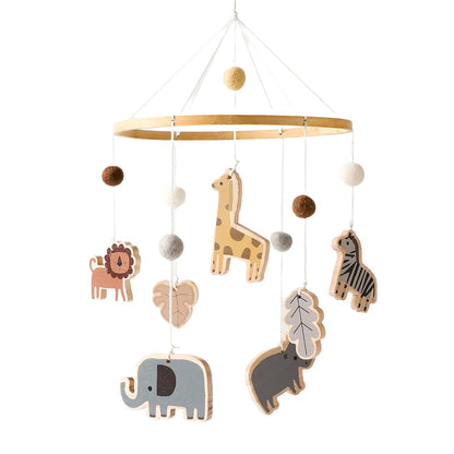 Wooden Crib Mobile Arm | Baby Crib Mobile Arm Wooden Holder | Rotatable Adjustable Anti Slip Attachment Clamp for Sturdy Mobile Hanger (Curved Arm)