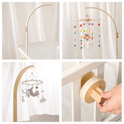 Baby Crib Mobile for Boys Girls| Boho Nursery Mobile| Gender Neutral Hand-Crocheted Mobile| Ceiling Mobile - Stars, Clouds, Moon