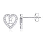 Anoup Heart Initial Stud Earrings - Gifts for Girls, Sterling Silver Post 14K Gold Plated All Over Hypoallergenic | CZ Simulated Diamond Stud Earrings | Birthday Gifts for Kids Toddlers Daughter