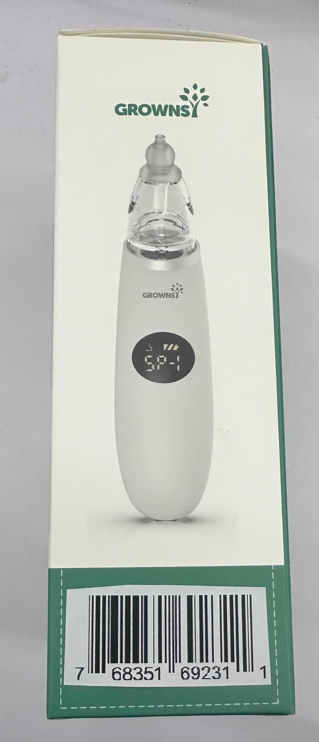 GROWNSY Nasal Aspirator for Baby | Baby Nose Sucker | Electric Nose Suction for Toddler, Ergonomic Booger Sucker with 3 Silicone Tips, Music & Light Soothing Function(White)