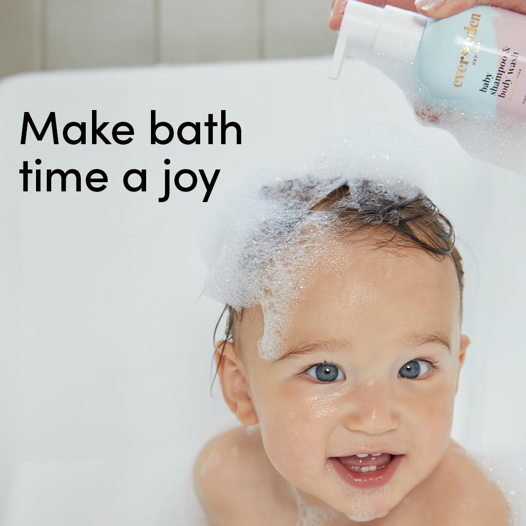 Evereden Baby Shampoo & Body Wash 2-in-1, 8.5 fl oz | Gentle, Non-Toxic, Fragrance-Free, Hydrating Formula for Sensitive Skin