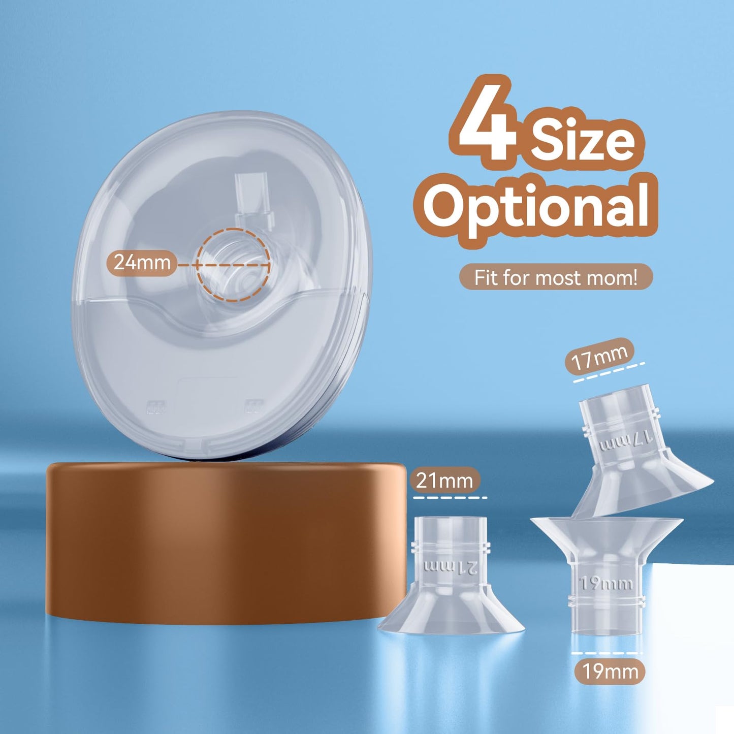 Hands Free Breast Pump Wearable MY-375 - Strong Suction, Low Noise, Wearable Breastfeeding Pump with 4 Mode &12 Levels, Portable Electric Breast Pump 24mm - 17/19/21/Insert/Flange, 2 Pack (White)