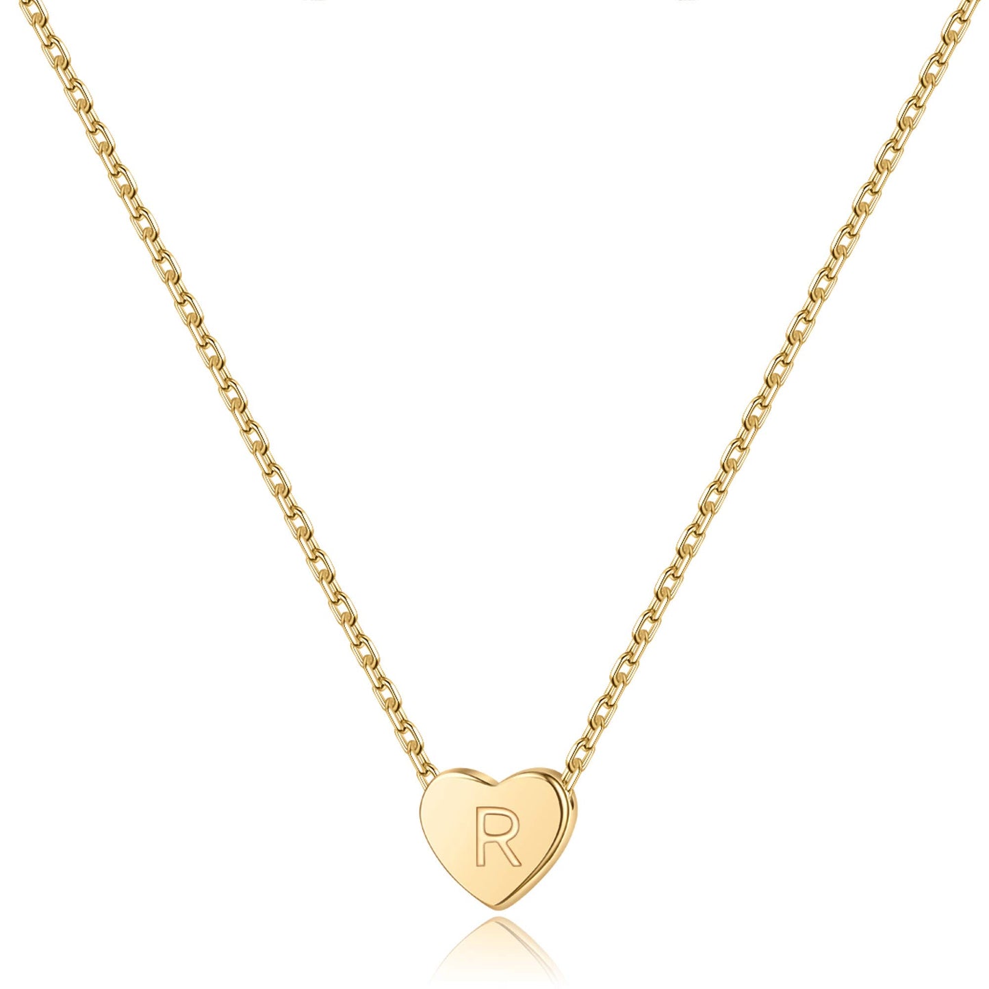 M MOOHAM Heart Initial Necklace Gifts for Girls Women, S925 Sterling Silver Tiny Letter Necklace Birthday Gift for Kids Teen Girl Jewelry