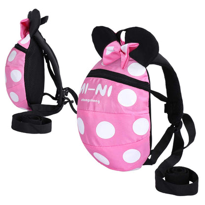 ﻿Baby Toddler Leash Baby Leash Backpack Little Kid Boys Girls Anti-Lost Travel Bag Harness Reins Cute Cartoon Backpacks with Safety Leash for Baby Backpack Leash for Toddlers 1-5 Years(Black red)