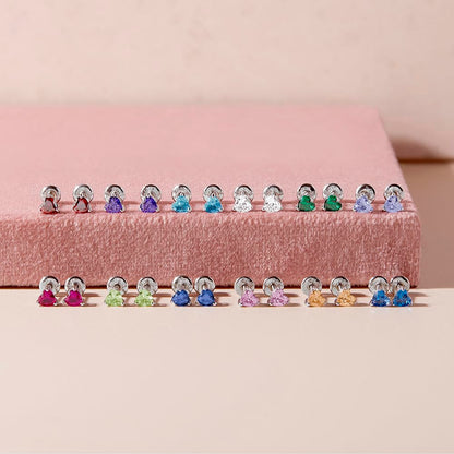 925 Sterling Silver Girls CZ Heart Hypoallergenic Safety Screw Back Earrings - Adorable 5mm Heart Earrings for Young Girls - Great Jewelry for Everyday Wear for Toddlers to Teens