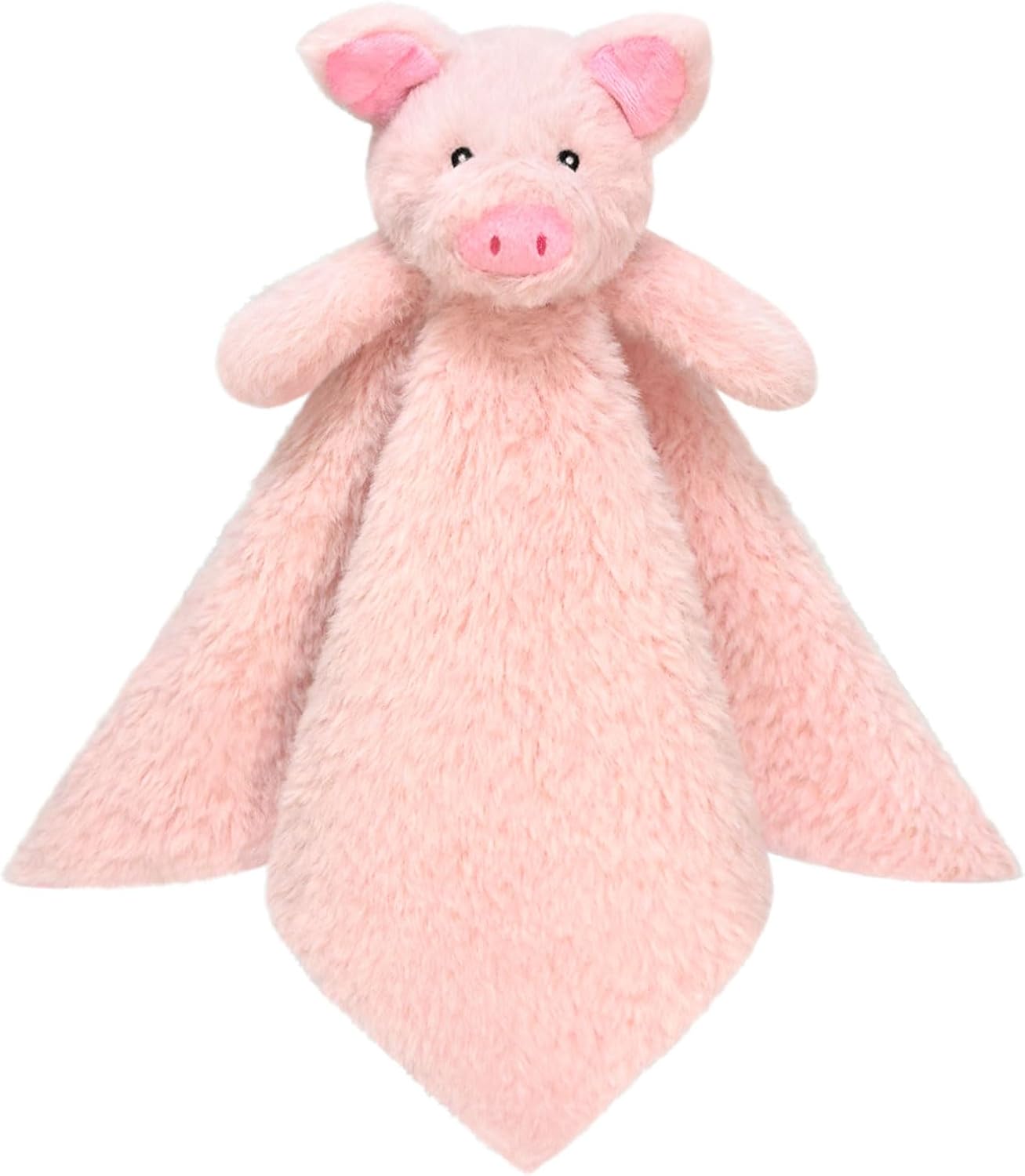 Baby Pink Pig Soft Stuffed Animal Security Blanket, Plush Pig Character Lovey Blanket, Baby Shower/Nursery Gift, Newborn Infant Toddler Snuggle Blankie for Girls Boys, 14 Inches