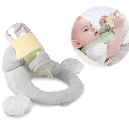 Baby Bottle Holder,Self Feeding Support Pad for Hands Free Bottle Feeding,Drying Rack Bottle (Grey)