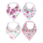 Copper Pearl 4 Pack Soft Cotton Baby Bibs for Drooling and Teething, Absorbent Drool Bibs for Baby Girl and Boy, Adjustable to Fit Newborns to Toddlers, Tons of Styles (Ferra)