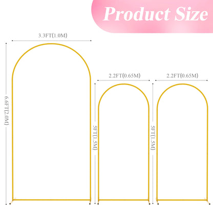Wokceer Wedding Arch Backdrop Stand 7.2FT, 6.6FT White Metal Arch Stand Set of 2 for Birthday Party Wedding Ceremony Baby Shower Graduation Decoration