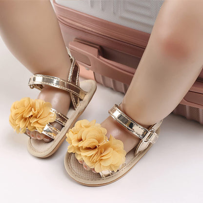 COSANKIM Baby Girl Sandals Rubber Sole Summer Outdoor Infant First Walker Crib Dress Shoes Baby Sandals