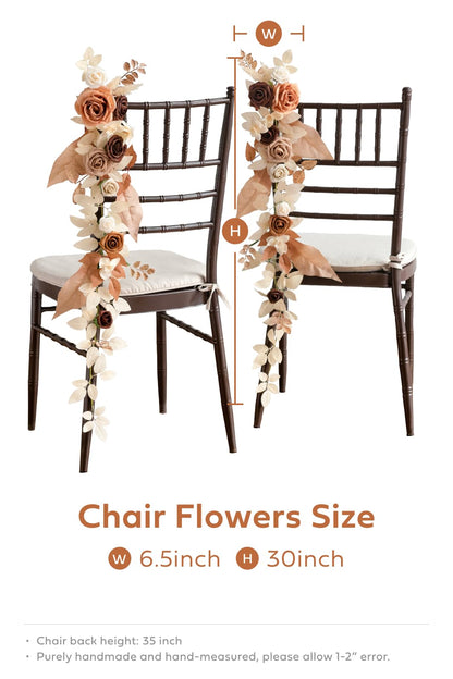 Ling's Moment 10pcs Wedding Chair Decorations Aisle Floral Swag Artificial Pew Flowers Hanging Garland Pink Blush & Cream For Ceremony Reception Church Rose Floral Faux Arrangement Party Outdoor Decor