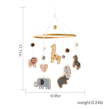 Wooden Crib Mobile Arm | Baby Crib Mobile Arm Wooden Holder | Rotatable Adjustable Anti Slip Attachment Clamp for Sturdy Mobile Hanger (Curved Arm)