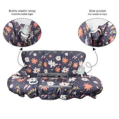 Shopping Cart Cover for Baby/Toddler 2-in-1 High Chair Cover, Easy Attach & Remove, with Cellphone Holder, Pink Strip Star