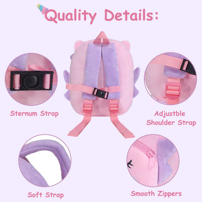 VASCHY Toddler Backpack, Baby Boys and Girls Cute Plush Animal Small Daycare Backpack for Baby Little Kids Yellow Cat