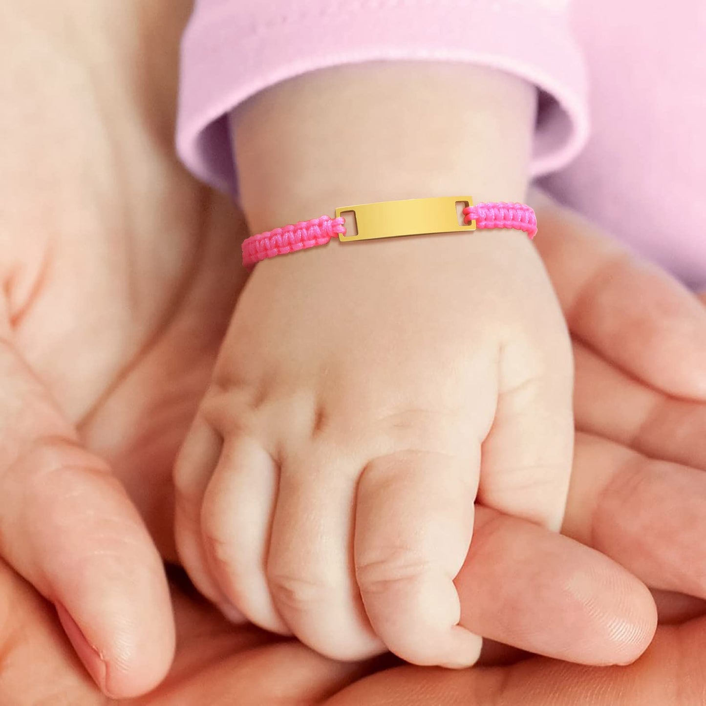 Personalized Baby Bar Bracelet : 18K Gold Plated Custom Name ID Plate Bracelet for Children Toddler from Mom, Engraved Kid Name for Daughter Son, New Born Birthday Gift,Adjustable,Nickel free