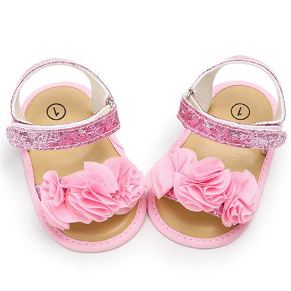LAFEGEN Infant Baby Girls Summer Sandals Newborn Toddler First Walker Crib Dress Shoes