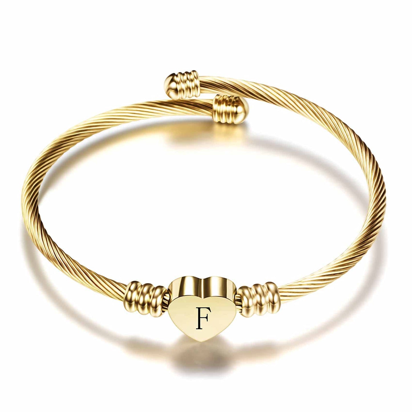 VQYSKO Gold Bracelets for Girls-A to Z Stainless Steel Heart Initial Girl Jewellery, Birthday Gifts for Girls