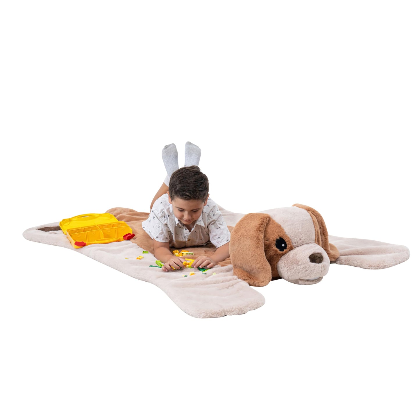 Plush PlushieRugs - Animal Rug for Kids Room, Fluffy Nursery and Fur Kids Rugs for Playroom - Big Large Stuffed Animals Irregular Shaped Rug that Works Great as Woodland Nursery Decor (Dinosaur)