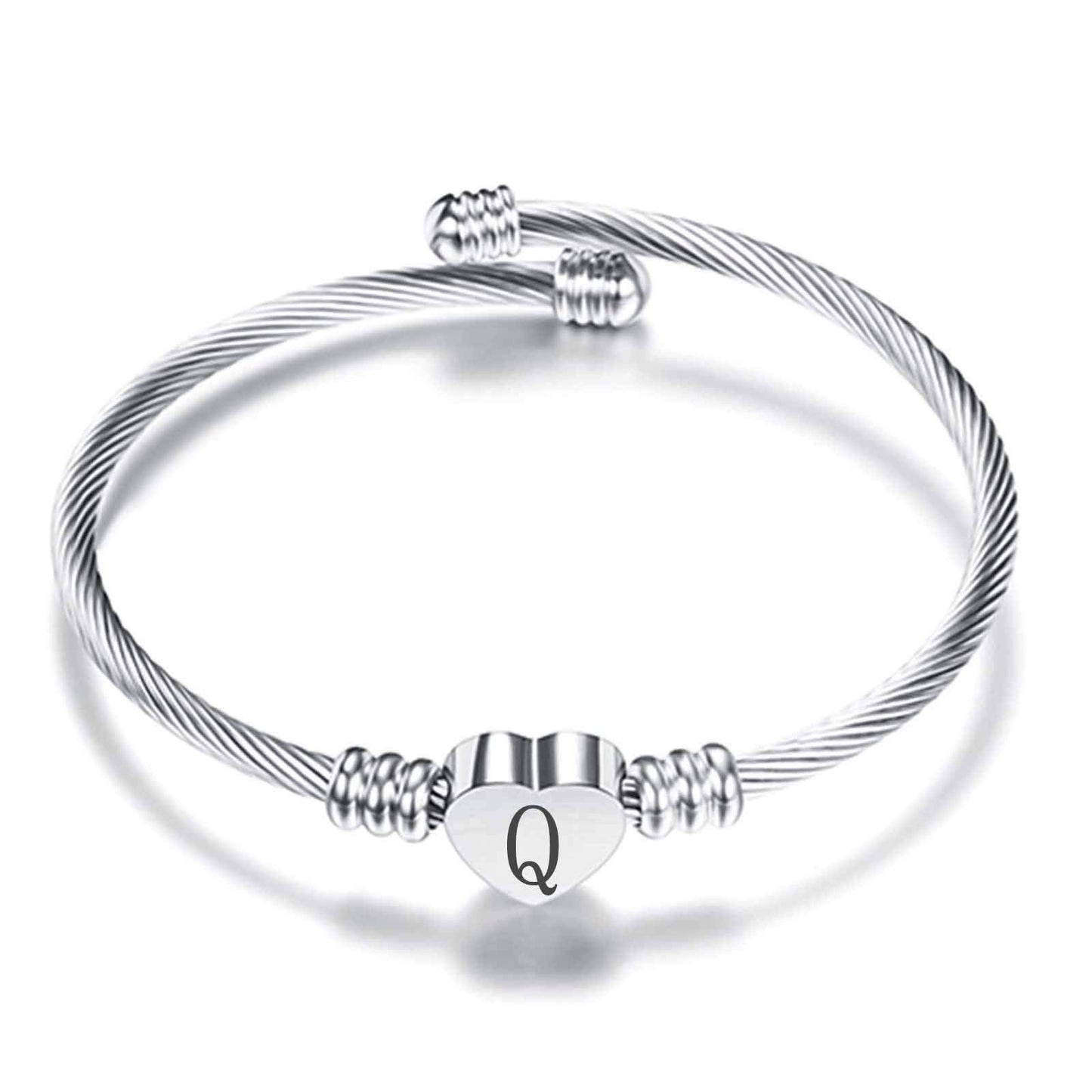 VQYSKO Gold Bracelets for Girls-A to Z Stainless Steel Heart Initial Girl Jewellery, Birthday Gifts for Girls