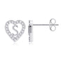 Anoup Heart Initial Stud Earrings - Gifts for Girls, Sterling Silver Post 14K Gold Plated All Over Hypoallergenic | CZ Simulated Diamond Stud Earrings | Birthday Gifts for Kids Toddlers Daughter