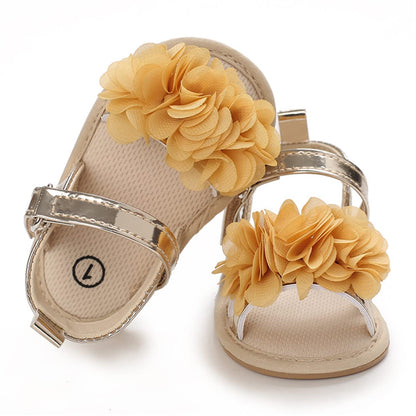 COSANKIM Baby Girl Sandals Rubber Sole Summer Outdoor Infant First Walker Crib Dress Shoes Baby Sandals