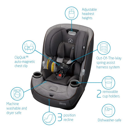 Maxi-Cosi Pria Max All-in-One Convertible Car Seat, Rear Facing Car Seat (4-40 lbs), Forward Facing Car Seat (22-65 lbs), High Back Booster Seat (40-100 lbs), Pure COSI, Desert Wonder