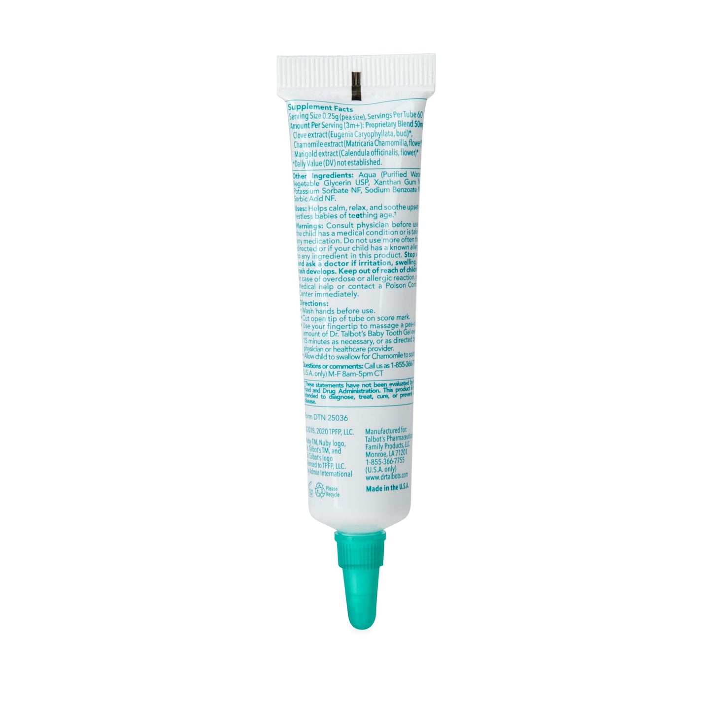 Dr. Talbot's Baby Tooth Gel for Sore Gums, Naturally Inspired, .53 Oz, Benzocaine Free, Belladonna Free