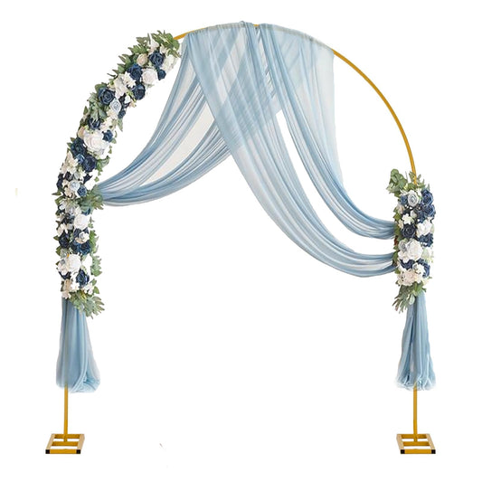 DDMY Wedding Backdrop Stand, 7.9 FT Thickened Metal Semicircular Square Base Arch, Portable Balloon Stand Kit for Ceremony, Birthday Party, Baby Shower, Christmas, New Year Decoration