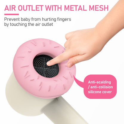 Cordless Baby Hair Dryer for Infant, Low Heat Gentle Air Rechargeable Small Hair Blow Dryer for Baby Butt Skin with 3 Speed Settings, 0-3 Years Using (Khaki)