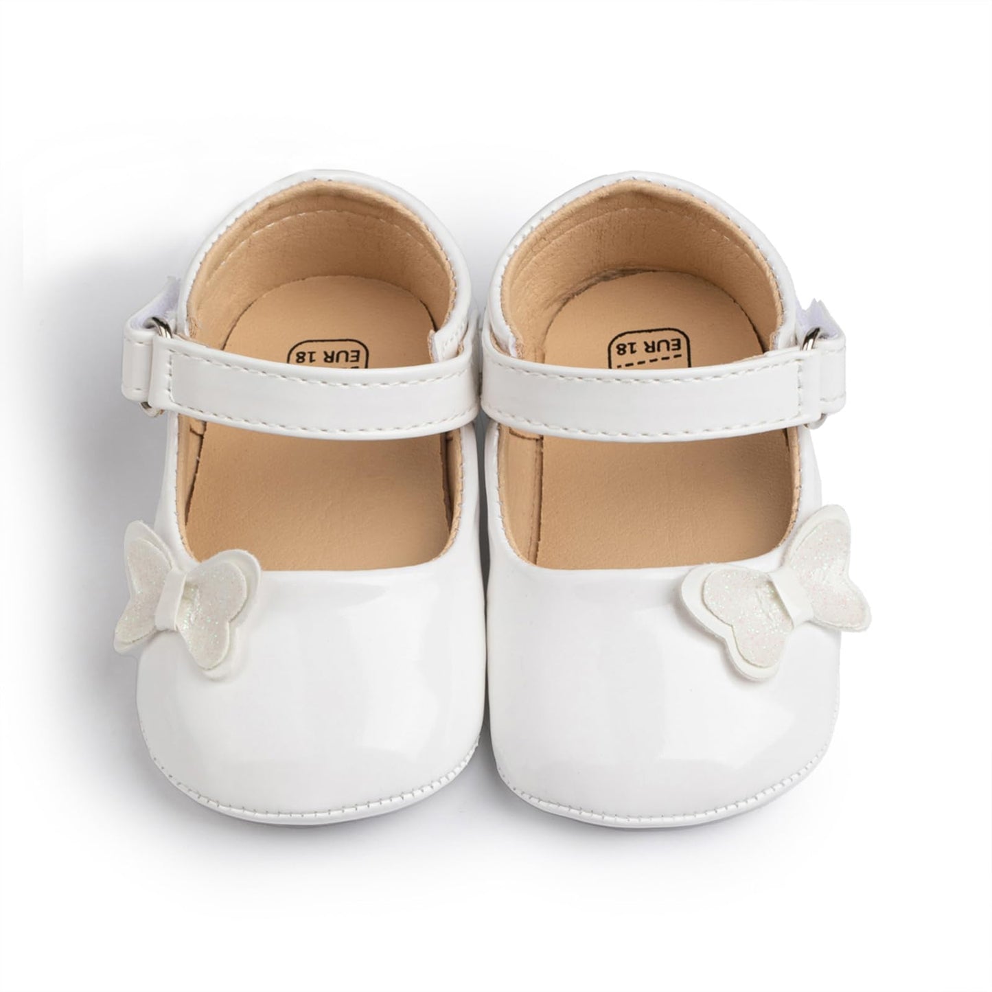 Baby Girl Mary Jane Flats Dress Shoes - Infant Newborn Shoes Anti-Slip Soft PU Leather Party School Wedding Princess Baby Girl Shoes 0-18M