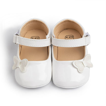 Baby Girl Mary Jane Flats Dress Shoes - Infant Newborn Shoes Anti-Slip Soft PU Leather Party School Wedding Princess Baby Girl Shoes 0-18M