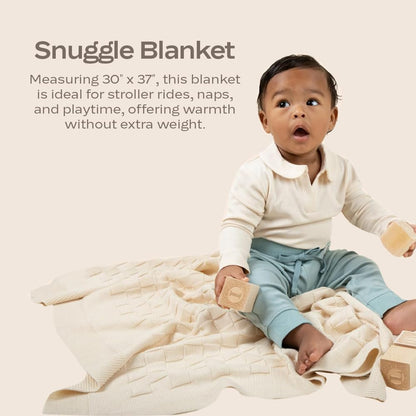Organic Baby Blanket, 100% Organic Pima Cotton, Elegant Baby Blanket Perfect for Crib, Stroller, Nursery, Newborn Infant Boy Girl, 30” x 37”