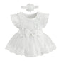MERSARIPHY Newborn Baby Girl Boho Outfits Infant Lace Tulle Ruffle Bubble Romper Dress Jumpsuit Bodysuit Photoshoot Clothes