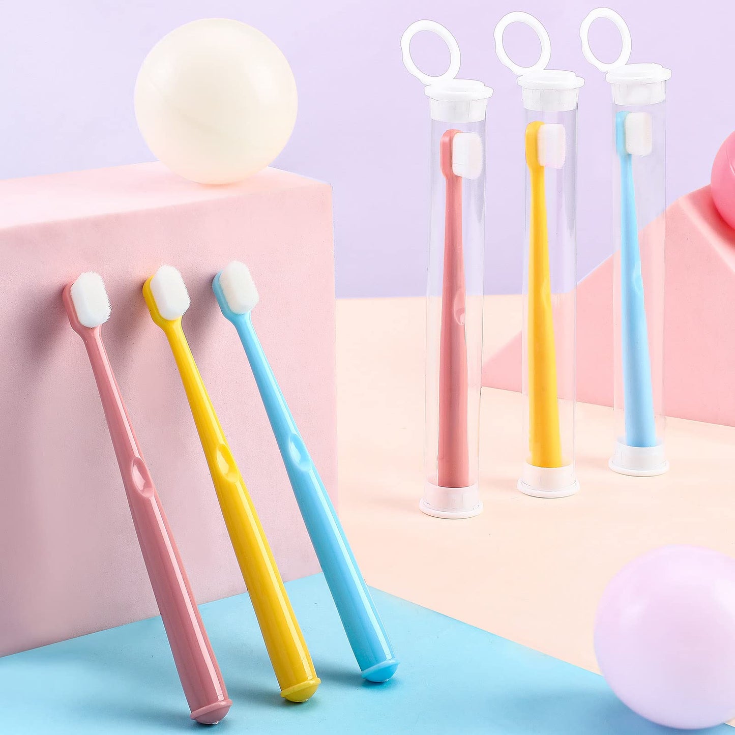 6 Pieces Kids Extra Soft Nano Toothbrush Children Bristles Children Micro Nano Manual Toothbrush Set with 20000 Bristles for Age 3and Above Boys Girls Gum Protecting Cleaning(Cute Style)