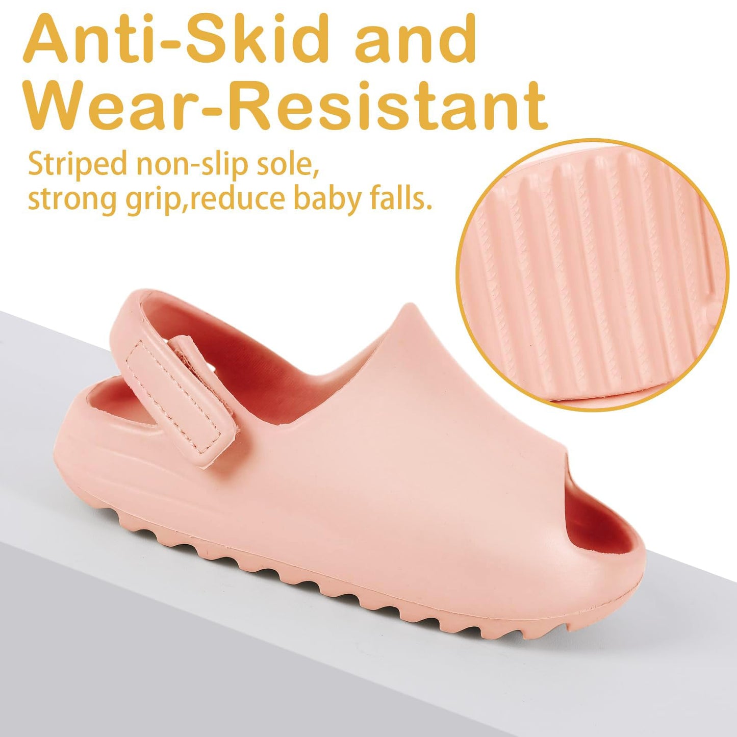 bolukets Toddler Little Kids Slides Sandals, Summer Slip On Lightweight Slippers for Boys and Girls, Beach Pool Anti-Slip Water Shoes Indoor Outdoor Sandals