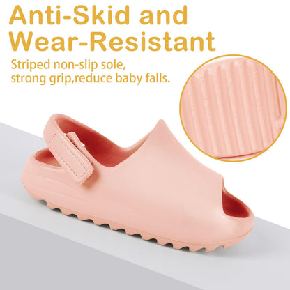 bolukets Toddler Little Kids Slides Sandals, Summer Slip On Lightweight Slippers for Boys and Girls, Beach Pool Anti-Slip Water Shoes Indoor Outdoor Sandals