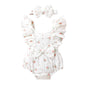 YOUNGER TREE Newborn Baby Girl Clothes Ruffle Sleeve Rompers Infant Backless Floral Jumpsuit Summer Outfits with Headband