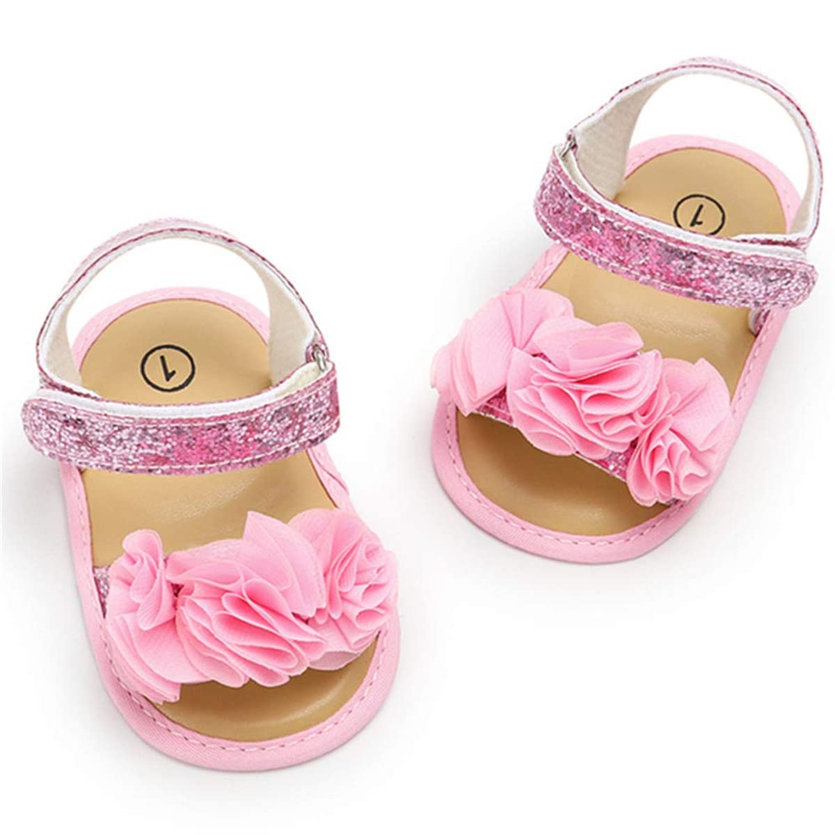LAFEGEN Infant Baby Girls Summer Sandals Newborn Toddler First Walker Crib Dress Shoes