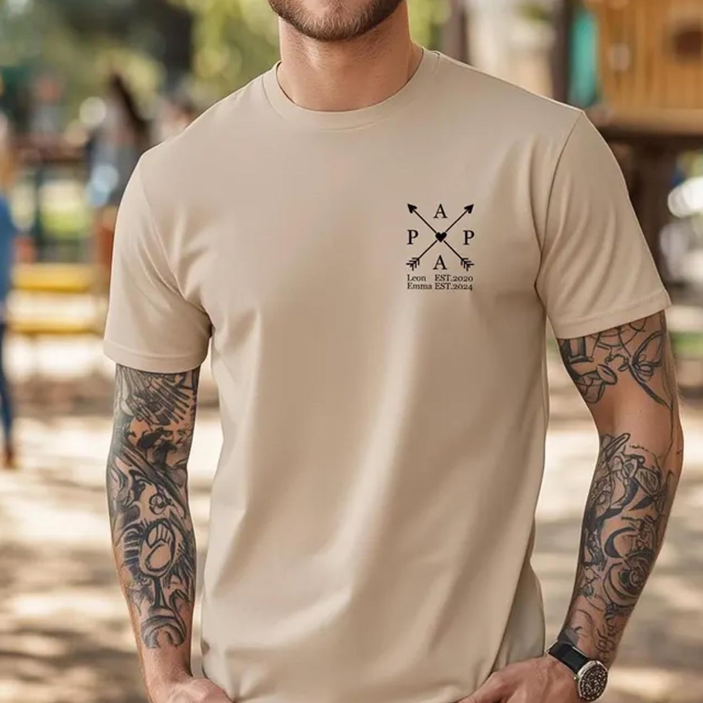 Personalized Fathers Day T-Shirt, Custom Grandpa Grandkids Name Shirt, Papa Shirts, Dad Gifts for Fathers Day and Christmas