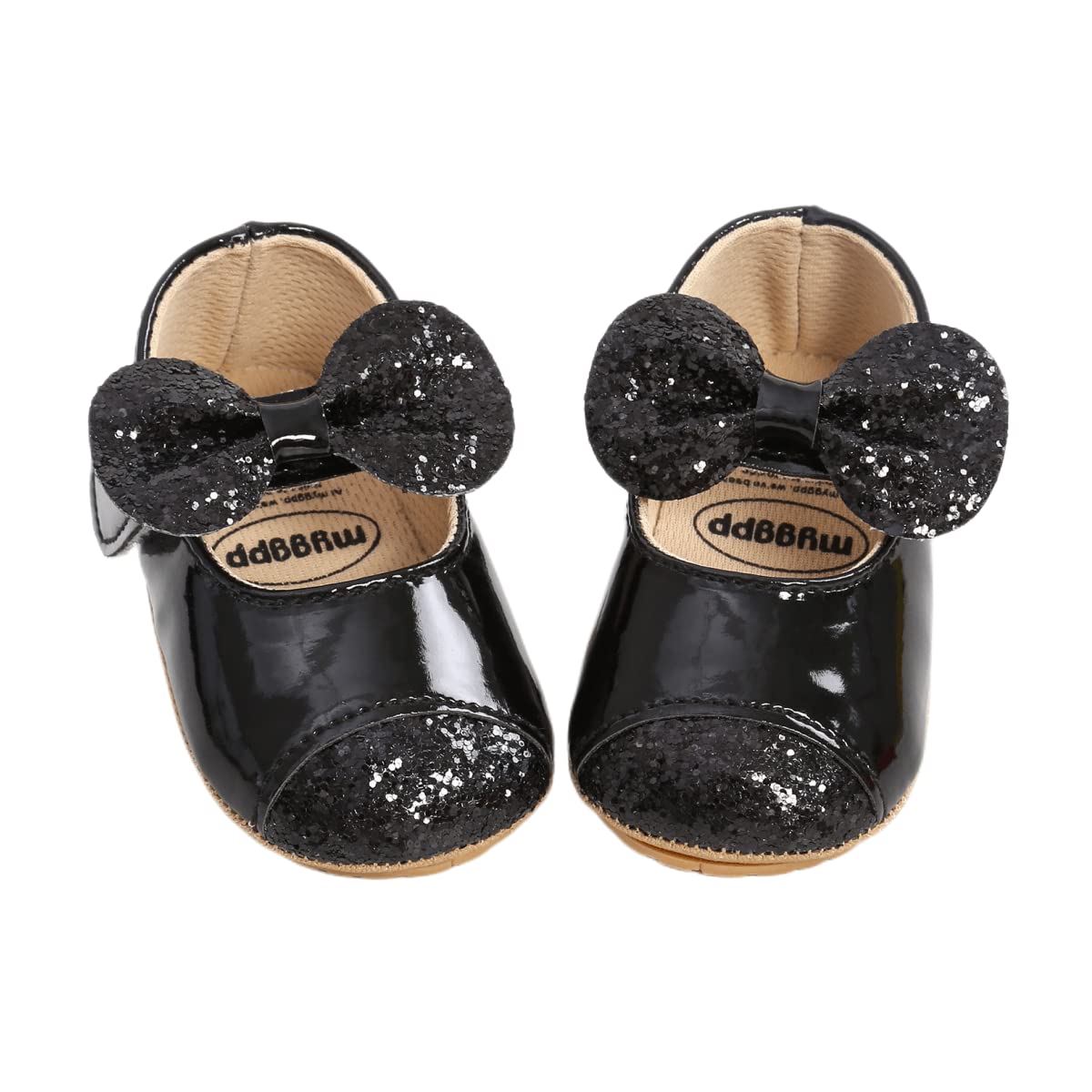 ohsofy Infant Baby Girls Mary Jane Flats Non-Slip Bowknot Princess Wedding Dress Shoes Toddler Crib Shoes
