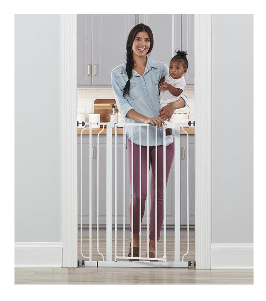 Regalo Easy Step 38.5-Inch Wide Walk Thru Baby Gate, Includes 6-Inch Extension Kit, Pressure Mount Kit, Wall Cups