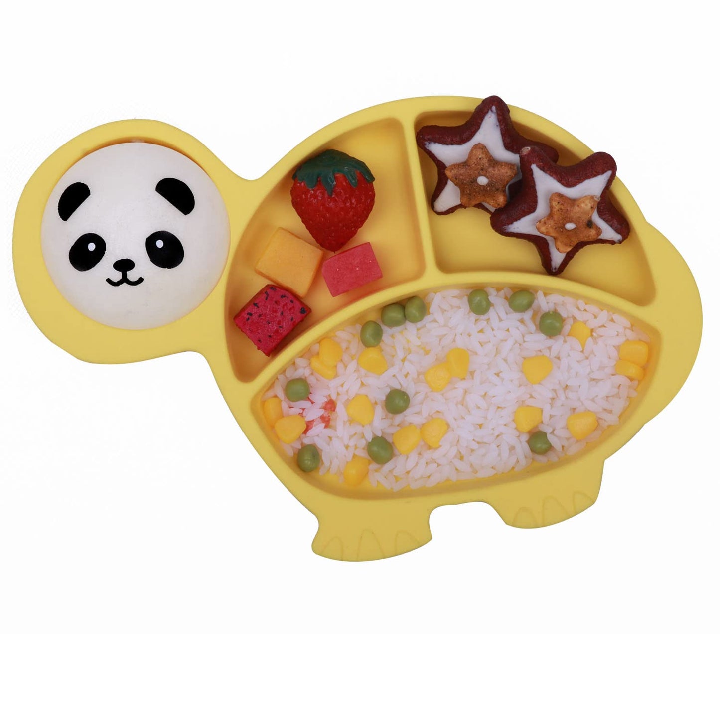 Silicone Suction Plates for Baby Toddler with Spoon Fork set Divided Dinosaurs Plates Self Feeding Training Baby Dinner Plate-Green Dinosaurs Plate Set